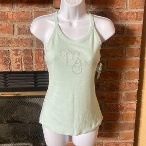 NWT Betsey Johnson MRS Pale Green Lace Back Tank Top